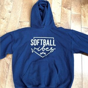 Navy Softball Vibes Hoodie Medium M